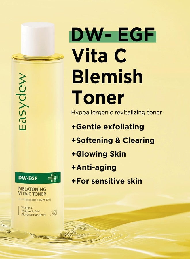EASYDEW DW-EGF Peptide M Vita-C Toner – Revitalizing Exfoliating Hydrating Toner for Sensitive Skin with Glutathione, Vitamin C, Niacinamide and PHA - Skin Softening & Clearing Booster, 5.07 fl.oz. - Image 2